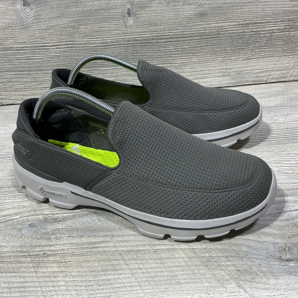 Skechers GoWalk 3 Slip On Men's Size 10.5 Athletic Charcoal Gray Goga Mat 54045